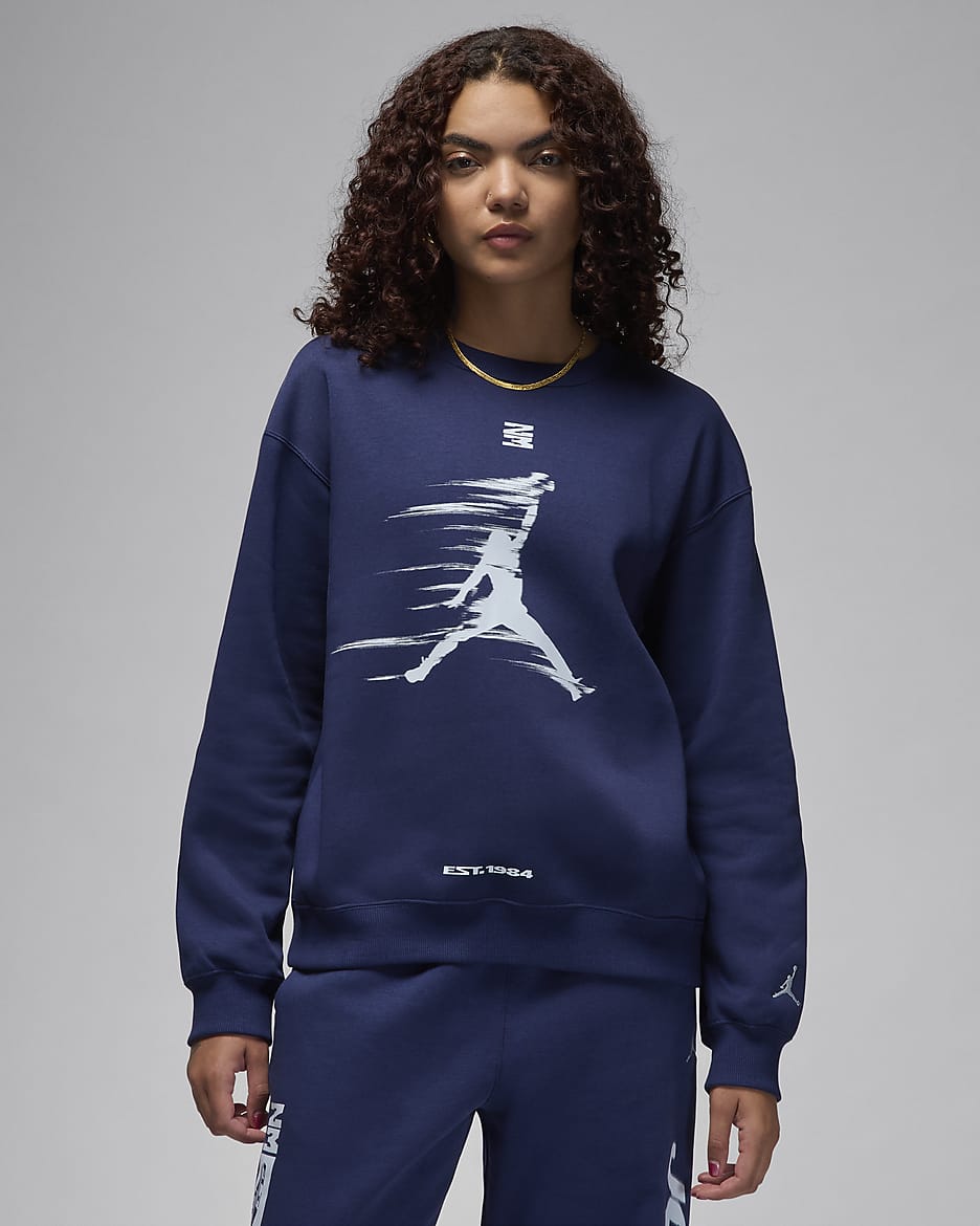 Jordan Brooklyn Fleece Women s Graphic Crew Neck Sweatshirt. Nike ID